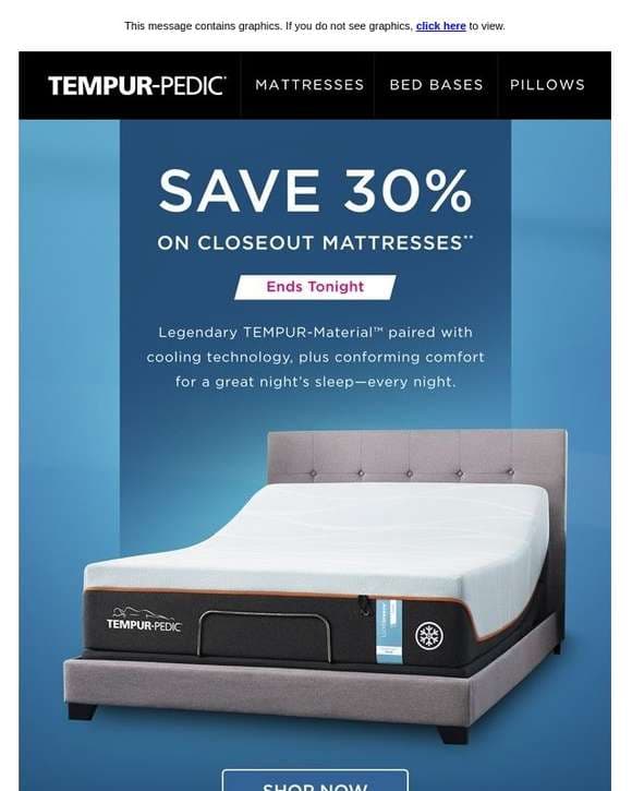 Final Hours: Save 30% on closeout mattresses