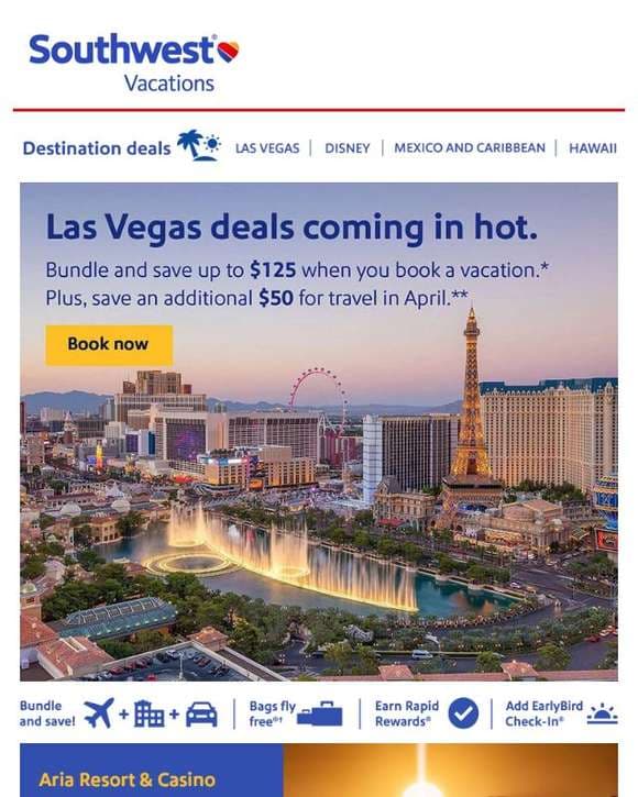 Experience the magic of Las Vegas and save up to $125 😎