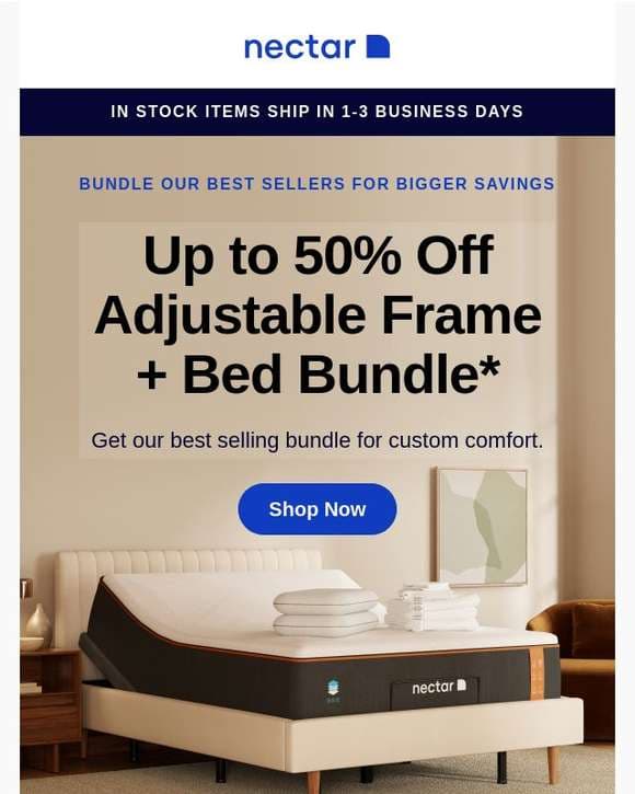 Dreamy Savings Await: Bed + Adjustable Combo  🛏️