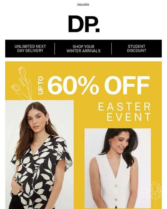 Easter event up to 60% off