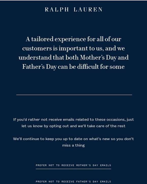 Mother’s and Father’s Day Emails