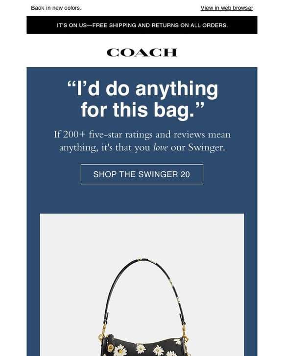 The Swinger 20 is a compliment magnet.