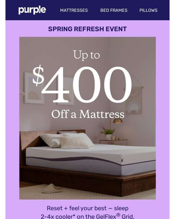 Refresh & Save! Up to $400 Off a Mattress