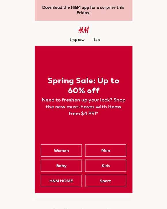 Spring steal: up to 60% off!