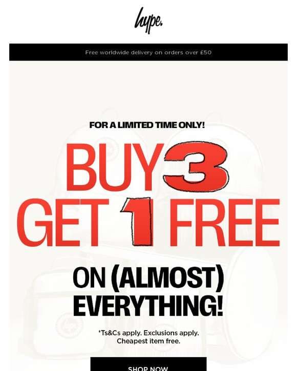 Dont Miss Out: Stock Up on Everything with Buy 3, Get 1 Free Offer! 🎉