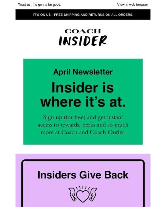 Want instant perks? Become an Insider.