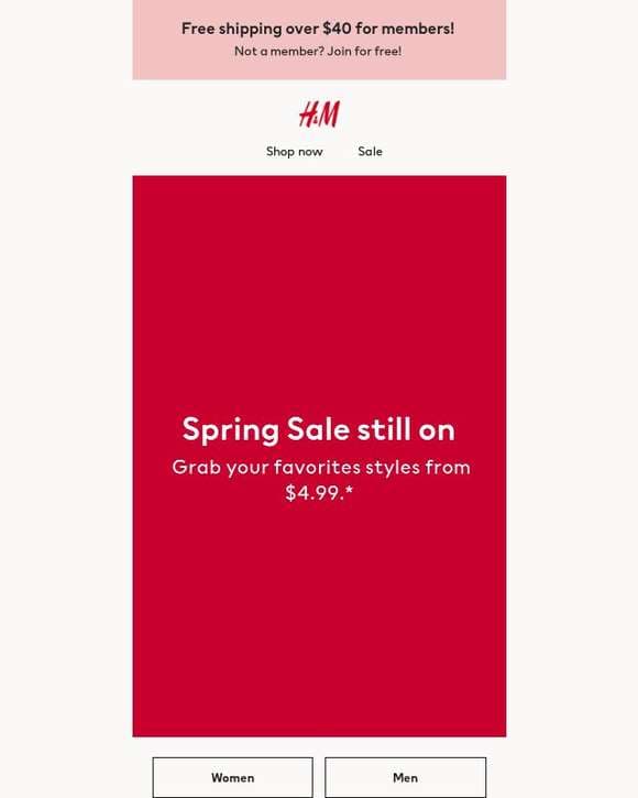New spring markdowns up to 60% off