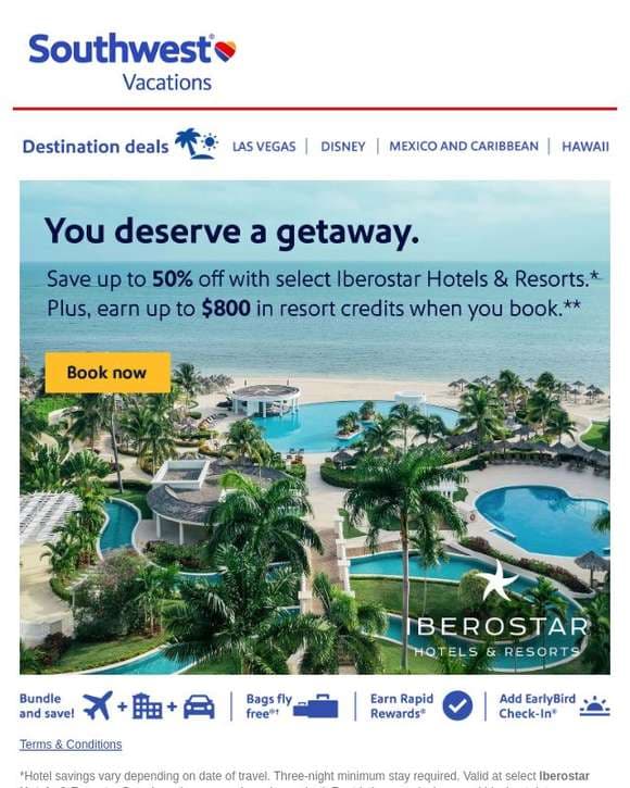 Shop Iberostar Hotels & Resorts deals up to 50% off 🙌