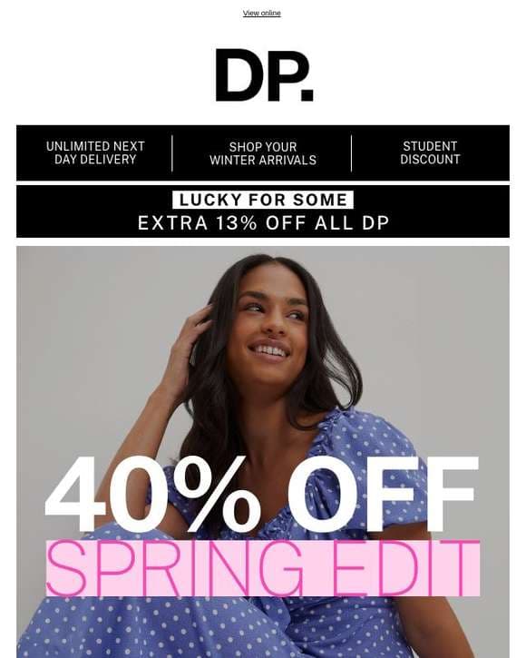 40% off spring edit + an EXTRA 13% off