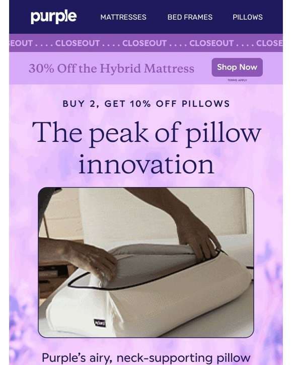 Buy 2, get 10% off pillows — upgrade now
