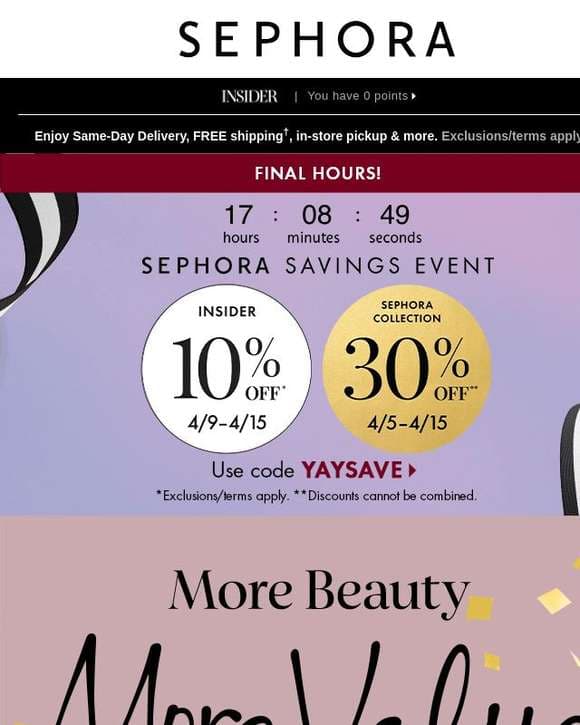 10% off Dyson—only during the Sephora Savings Event ⭐