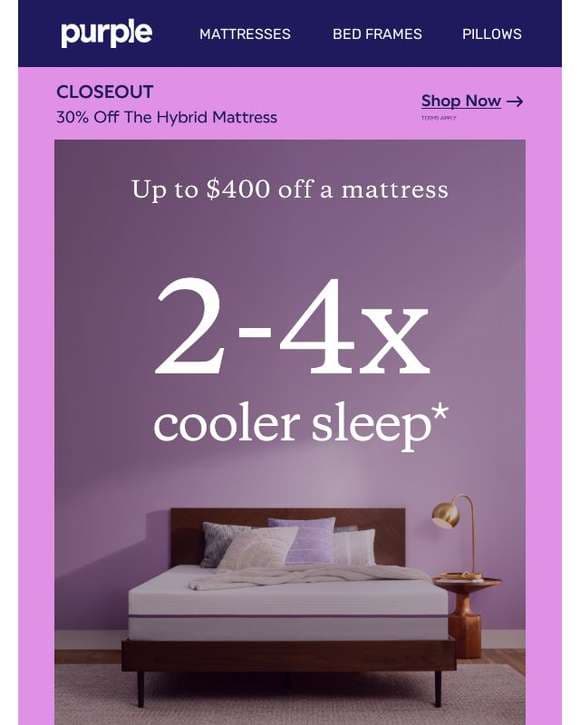 Up to $400 Off Refreshing Spring Sleep