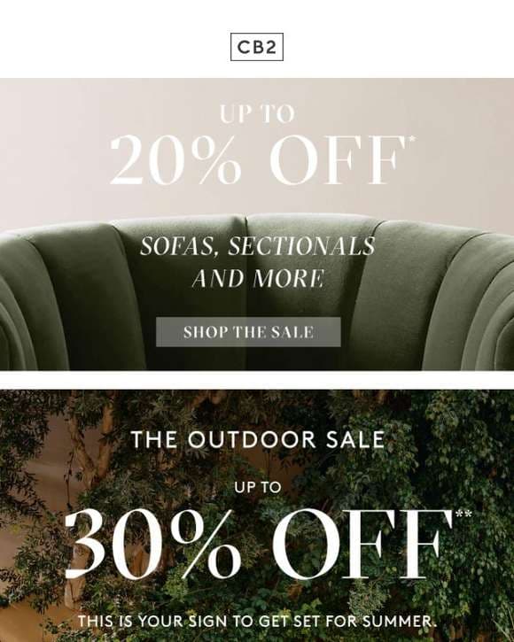 GO OUTSIDE W/ UP TO 30% OFF