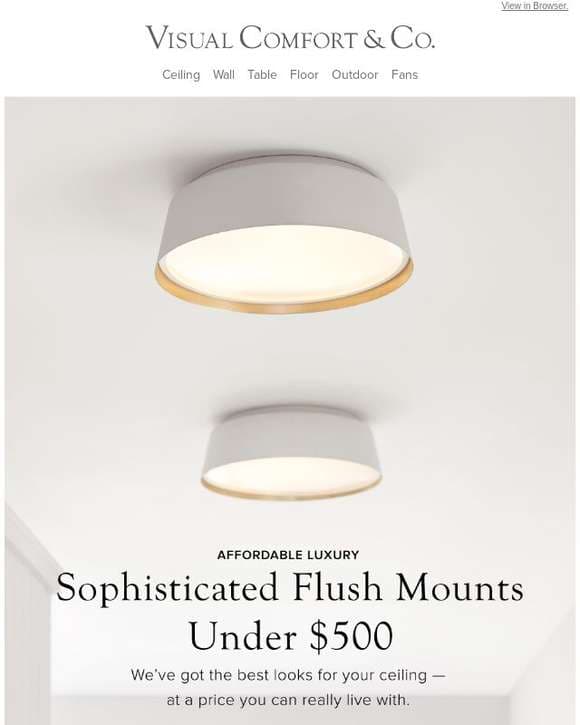 Affordable Luxury- Sophisticated Flush Mounts Under $500