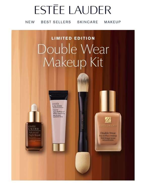 Perfect Your Base 🌟 Double Wear Makeup Kit, with your purchase.