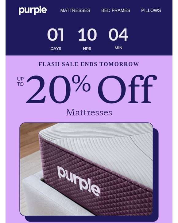 Ends Tomorrow: Up to 20% Off Mattresses