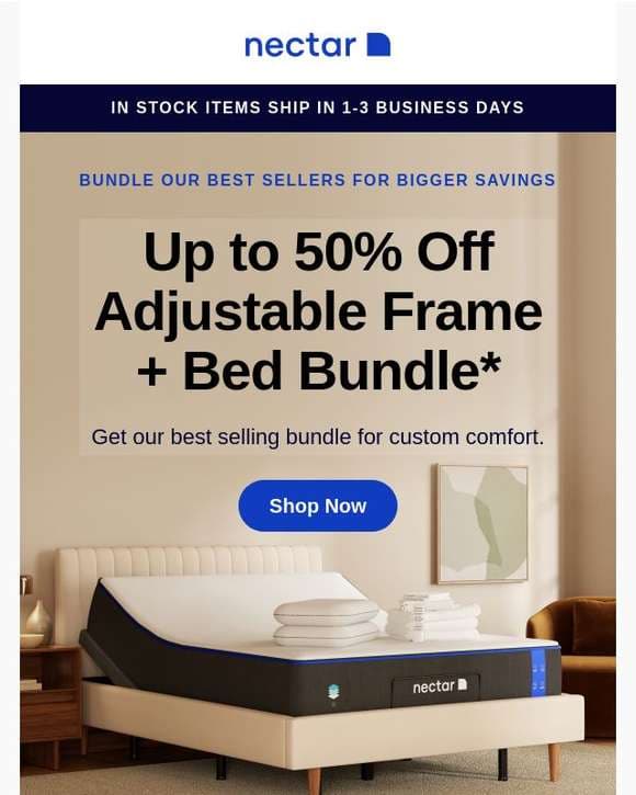 Pair a   🛏️  with an Adjustable Frame. Savings inside...