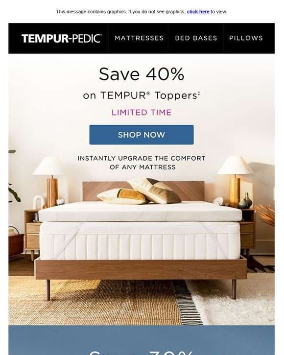 Upgrade your comfort & save 40% on toppers