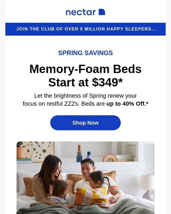 Spring  Refresh🌷:  Memory Foam beds start at $349.