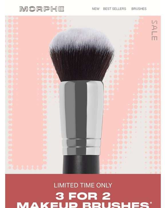 3 for 2 makeup brushes.