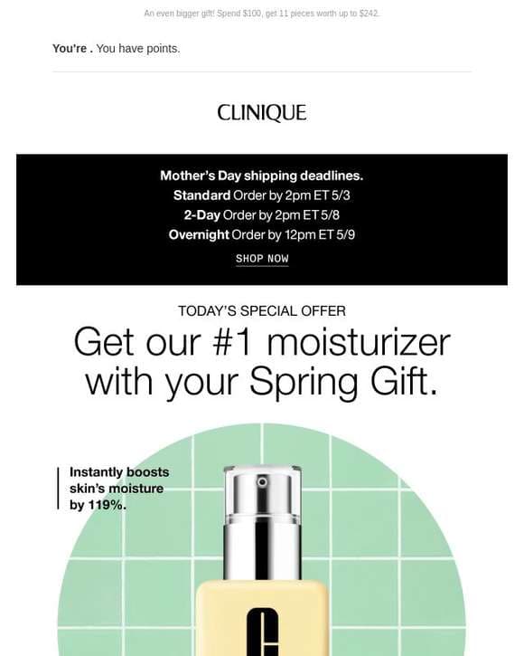 Ends tonight! Add our #1 moisturizer to your Spring Gift.