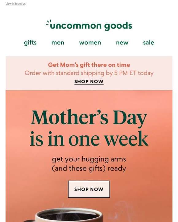 Mother's Day is in one week