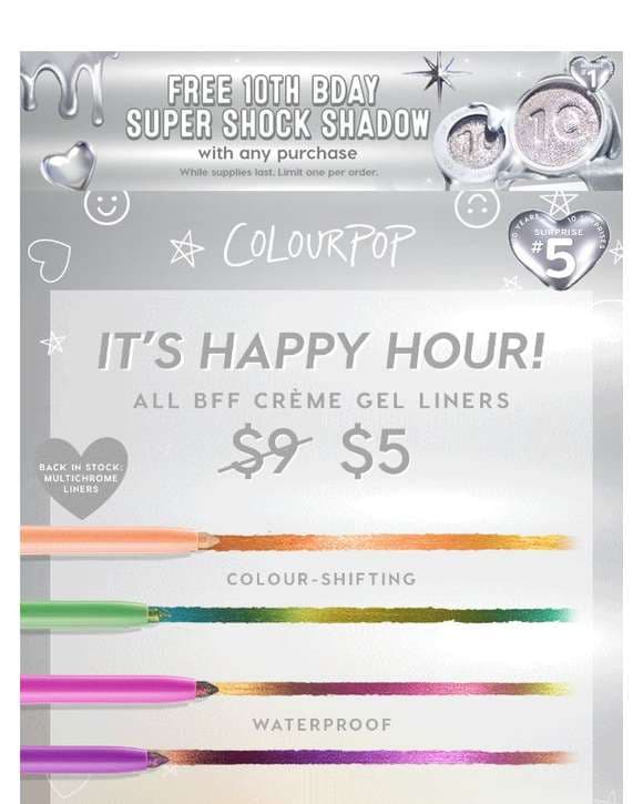 TODAY ONLY: $5  Crème Gel Liners! ⏰