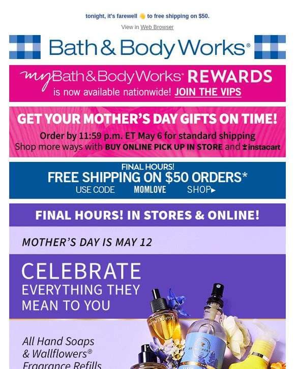 save moolah on Mother’s Day gifts. hours left!