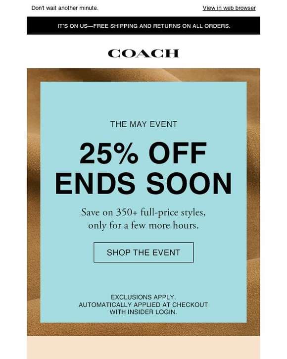 25% off is almost gone.