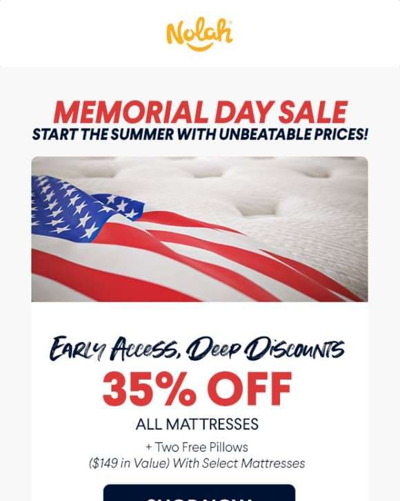 Deals for days! Shop Memorial Day prices NOW