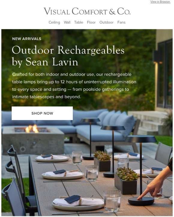 Discover our new rechargeable outdoor lighting collection