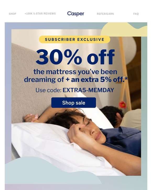 Don’t go to bed without your extra 5% off❗