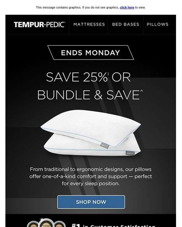 Special savings on Tempur-Pedic® pillows