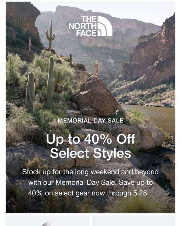 Take up to 40% off select gear with our Memorial Day Sale